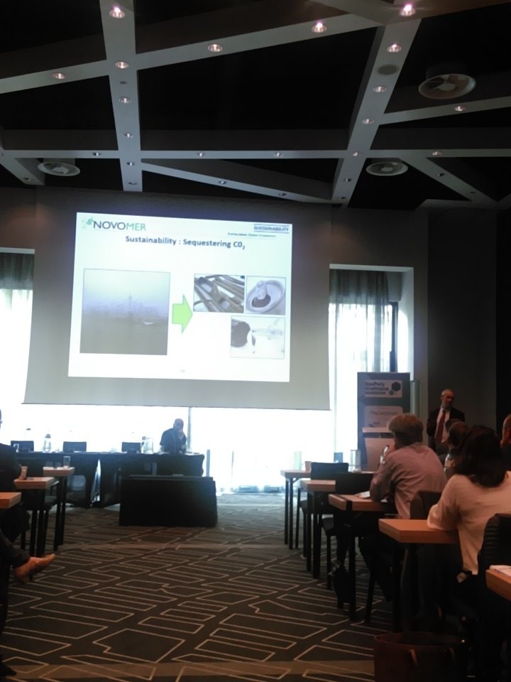 RM_Conferences's tweet photo. Gold Sponsor Novomer, Simon Waddington-last presentaion for the day-lowering carbon footprint #SusPolyUrethane https://t.co/ejqJnEkVHG