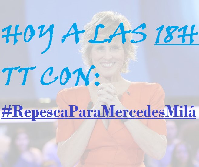 ElegidaDeDiosGH's tweet photo. MÁXIMA DIFUSIÓN.
HOY a las 18h TT con:
#RepescaParaMercedesMilá. RT #GHDirecto https://t.co/T5ekFcHZuq