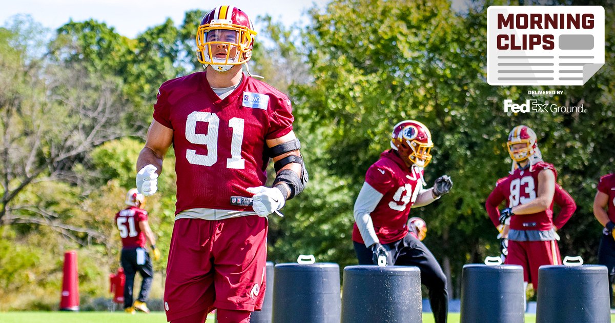 Commanders's tweet photo. Resetting the roster at safety, updates on #Redskins injuries & more from #MorningClips delivered by @FedEx Ground: https://t.co/zZQxBotcUq https://t.co/Tthn5FhBtC