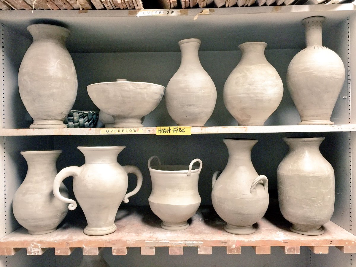 jeffpabotoy's tweet photo. Ceramics 1 first coil projects. Ready to fire. #creativity #ceramics #clay artofed #art #handbuilt @SAmericanSchool #sasedu @ceramicartdaily https://t.co/uAkUL9ZJlV