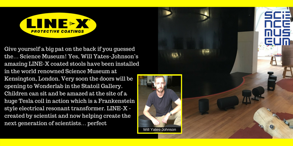 LINEXNorthDevon's tweet photo. Will Yates-Johnson’s amazing #LINEX coated stools have been installed in the world renowned @sciencemuseum at Kensington, #London https://t.co/ORuR1Xzx2j