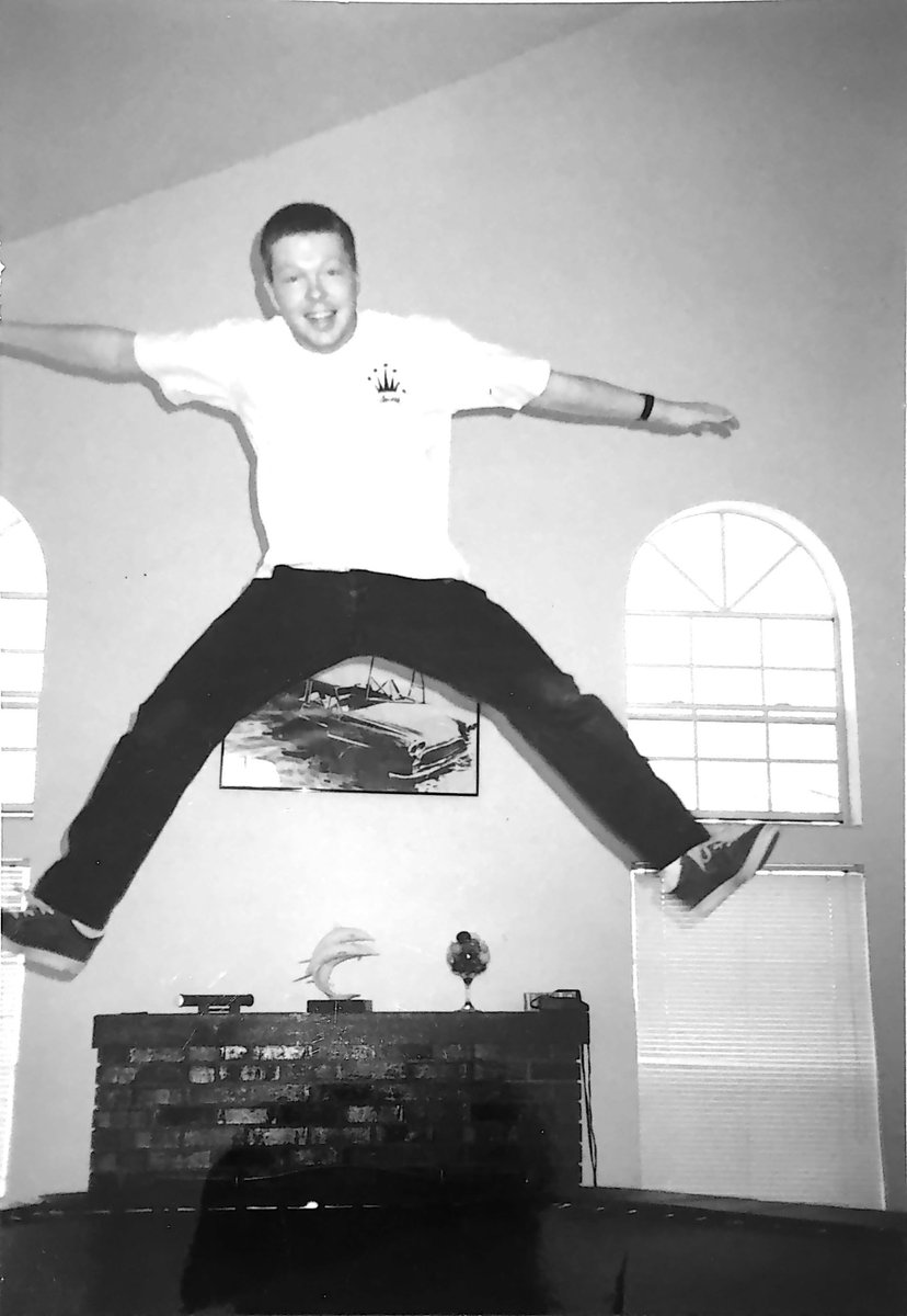 DJJohnDigweed's tweet photo. My first trip to Orlando I ended up at @JimmyVanM's house. He had a trampoline in his front room. Hours of fun π https://t.co/eNazhHejkf