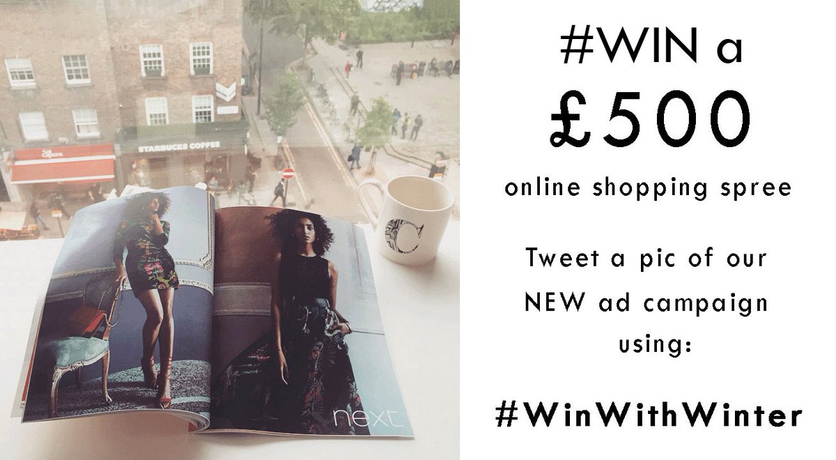 nextofficial's tweet photo. #WIN a £500 shopping spree!
Tweet a pic of our NEW ad campaign (wherever you see it!) using #WinWithWinter
T&Cs: https://t.co/AITBCU3Qyl https://t.co/CEgYPBYrNM