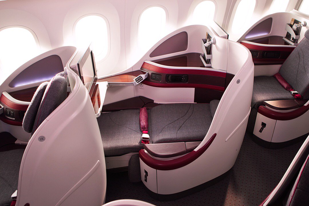 qatarairways's tweet photo. Get the deepest sleep at the highest altitude. Our award-winning Business Class is guaranteed to keep you in comfort #GoingPlacesTogether https://t.co/ws0Y48NnFr