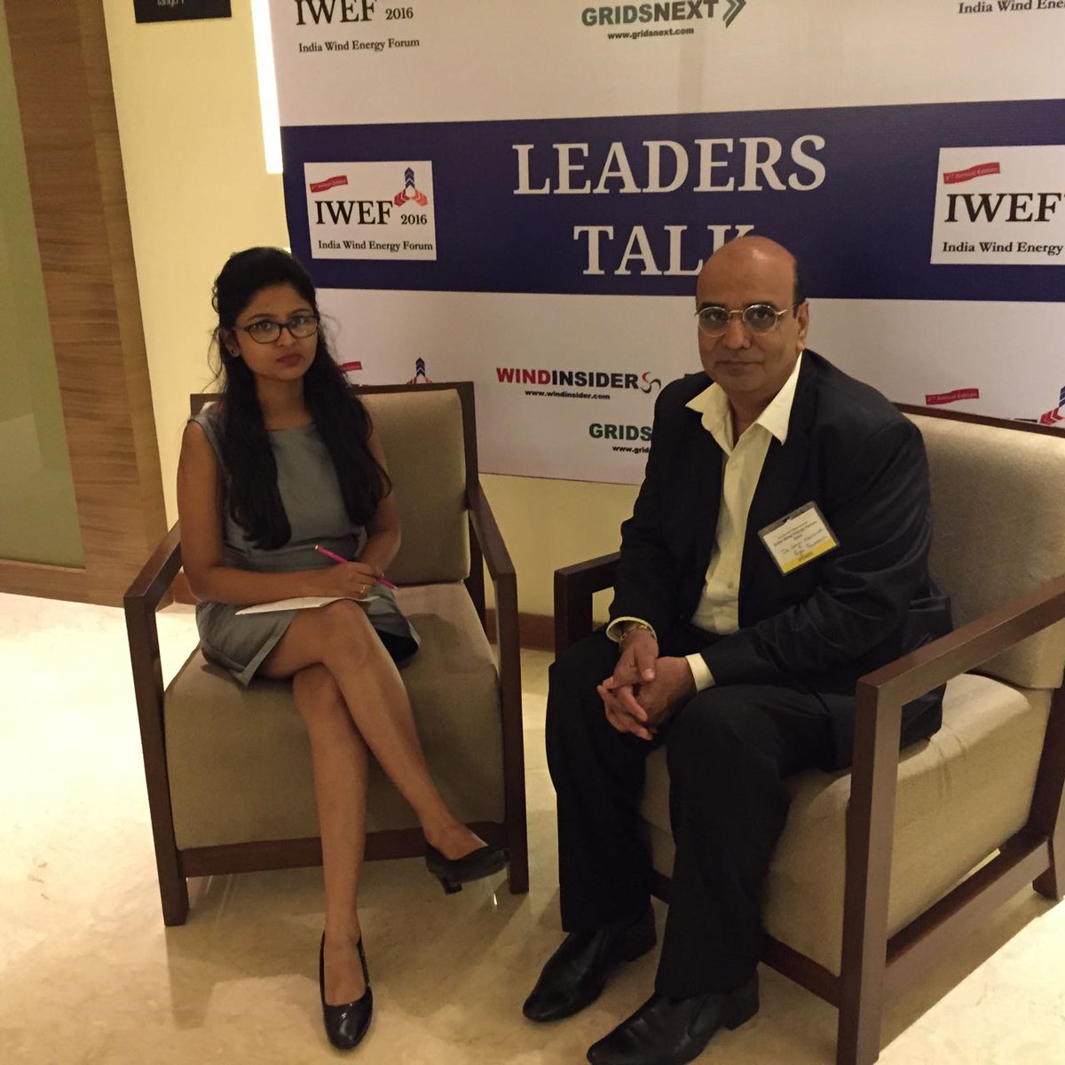 WindInsider's tweet photo. In conversation with Dr. Sanjiv Kawishwar, Regen PowerTech #regenpowertech #iwef2016 @SanjivKawishwar @WindInsider https://t.co/oIlRu6oust