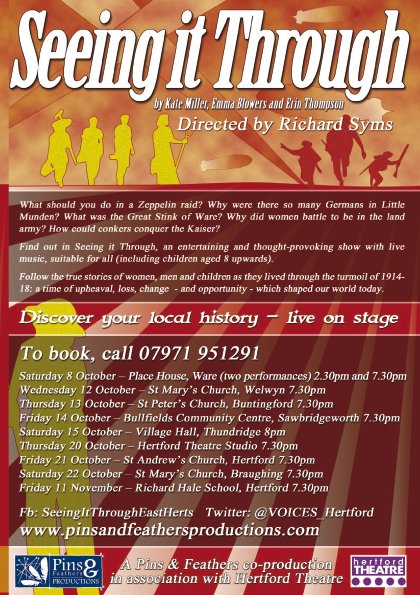 Come see me perform 23 different characters in 'Seeing It Through'. Starts this Saturday. See flyer for venues, times, and booking tickets.