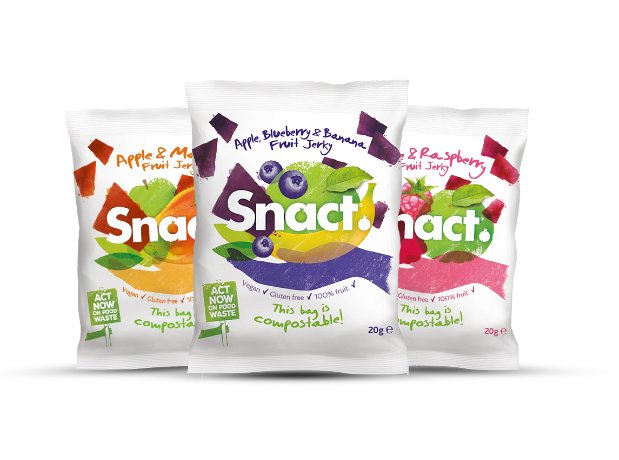 TheGrocer's tweet image. Snact and TIPA launch compostable bags for fruit jerky (£) bit.ly/2dMXqIS #wastenotwantnot