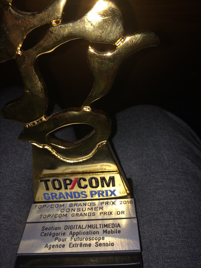 #TOPCOM16 en or pour l'application du <a href="/futuroscope/">Futuroscope</a> ! Merci à @extreme_sensio et <a href="/GoandUp/">GO&UP</a> et à tous nos visiteurs !!!