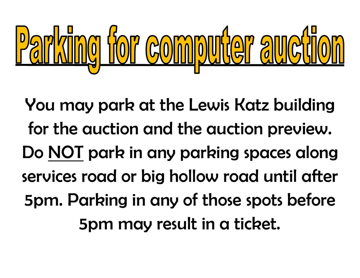 LionSurplus's tweet image. Parking instructions for today's auction! We hope to see some of you there! #computerauction #surplus
