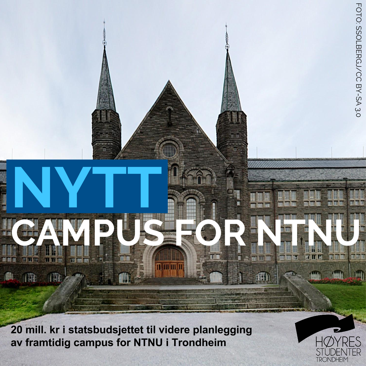 Regjeringen prioriterer kunnskap, forsking og innovasjon. Planleggingen av nytt campus for NTNU fortsetter med 20 mill. i #statsbudsjettet.
