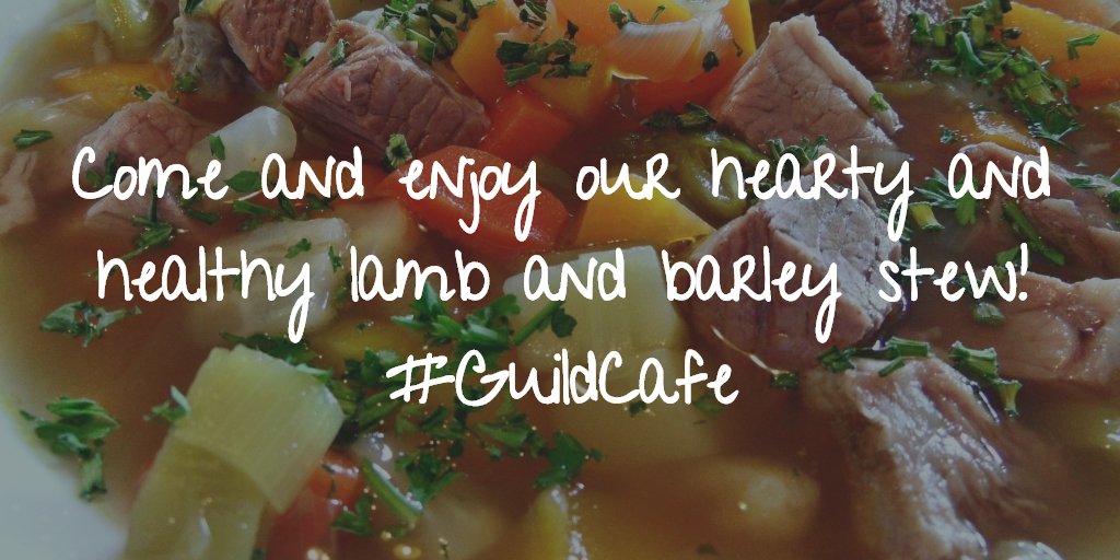 wguild's tweet photo. Lovely lamb on our #GuildCafe menu today, with smashed potatoes, broccoli and cabbage. Then yummy berry shortcake @HealthyMerton @HWMerton https://t.co/QWalIt7NQm