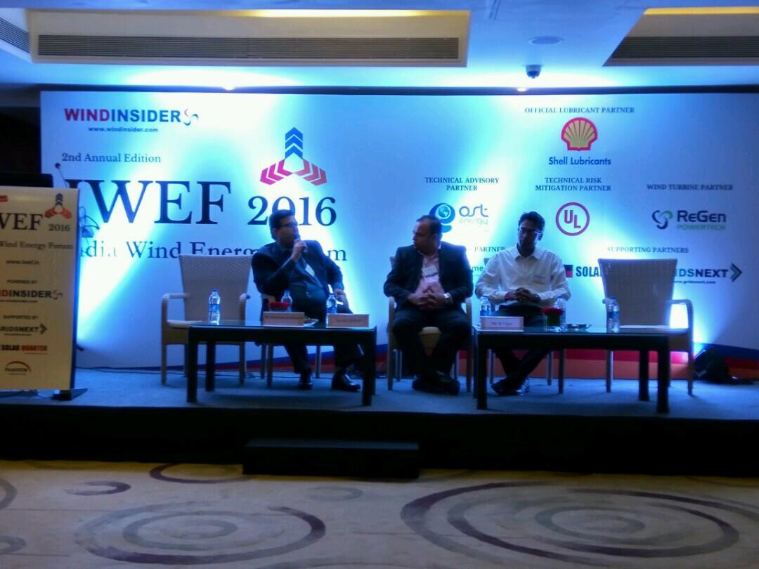 WindInsider's tweet photo. Improving reliability - latest developments in predictability, project performance at #iwef2016 @machine_pulse @MytrahEnergy  @BCTglobal https://t.co/Qe11yD67Ir