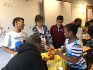 4th graders predicting, estimating, counting pumpkin seeds. <a href="/RandolphStars/">Randolph ES</a> <a href="/APSMath/">APS Math Office</a> <a href="/ReichRandolph4/">APStoSCS</a>