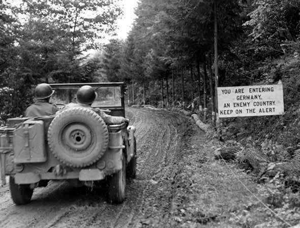 #TBT

A #USArmy jeep prepares to cross the border into Germany during #WorldWarII, Oct. 5, 1944.

Photo courtesy of the US National Archives