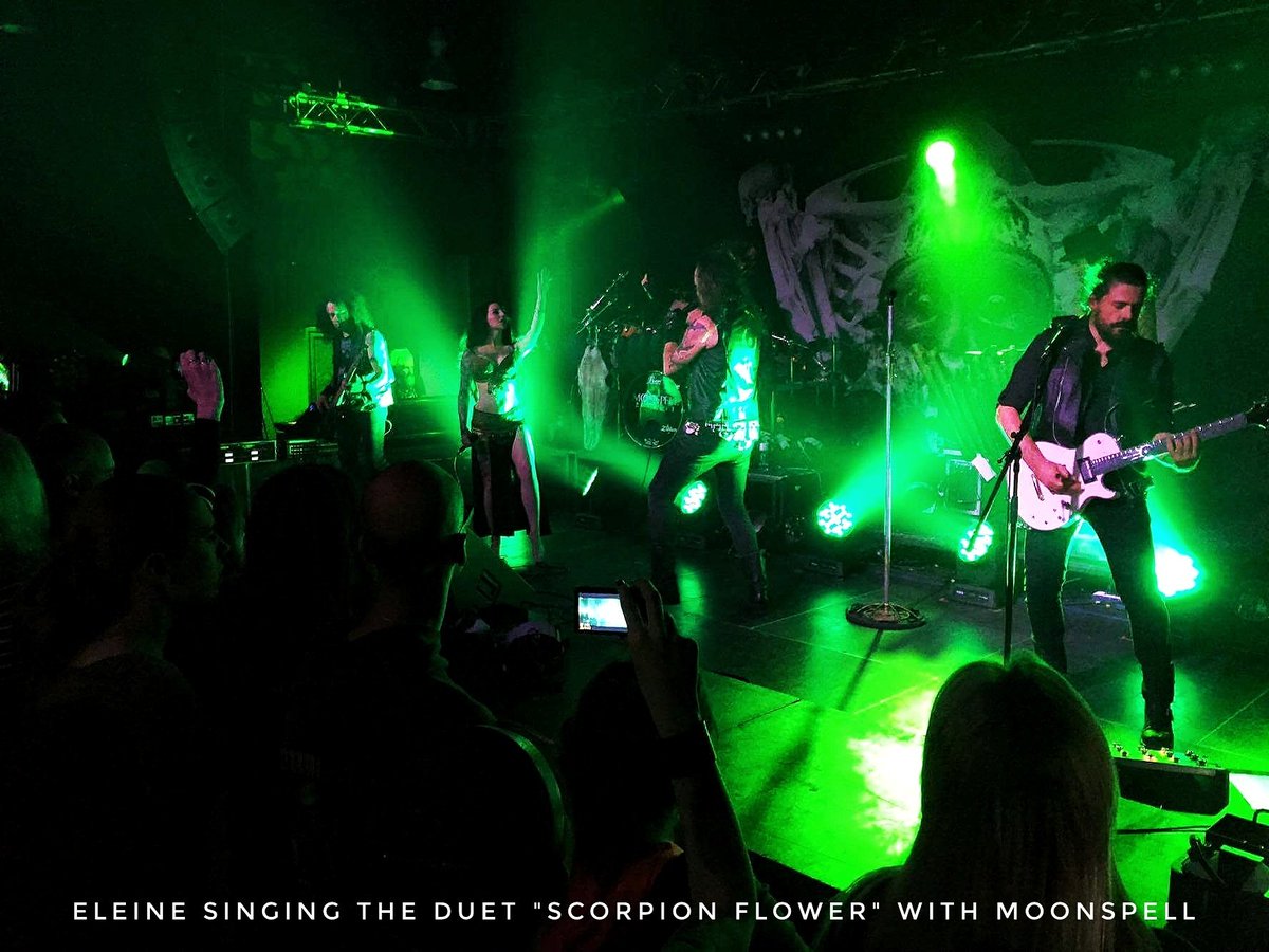 EleineOfficial's tweet photo. Duet with @moonspell last night. An honor to sing "Scorpion Flower" with @FernandoMoon ❤
#eleine #moonspell #roadtoextinction https://t.co/tqUW9j1D8M