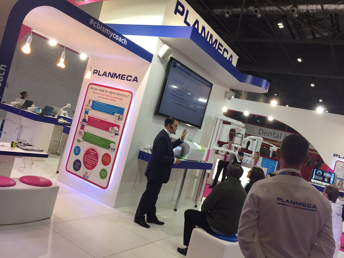HedronCreative's tweet photo. BDIA 2016 is in full swing and the @PlanmecaUK stand is looking great. Live presentations are already underway. #BDIA2016 #cbismycoach https://t.co/ui9rbWSr3O