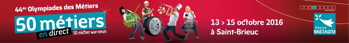 regionbretagne's tweet photo. Découverte de #50métiers en direct &amp; conseils #orientation : J-7 pour les #Olympiades du 13 au 15 oct à #SaintBrieuc https://t.co/Gy2EGS65OI https://t.co/PS87kY0SoR
