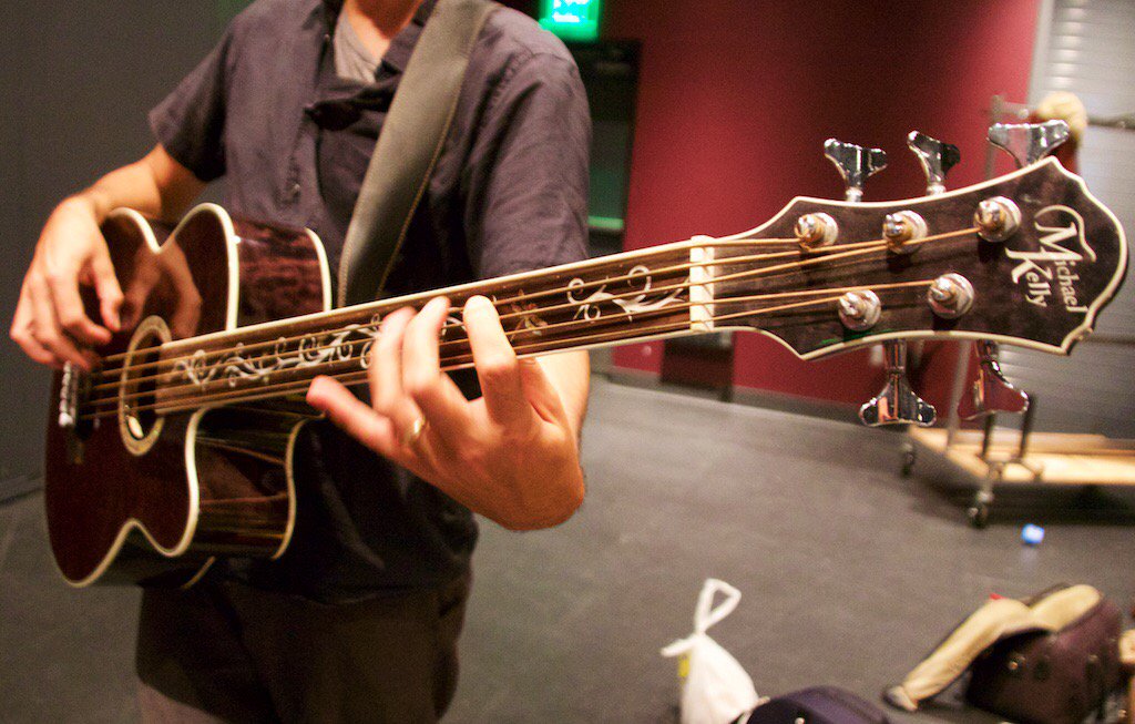 From rehearsal: your instrument of the day is fretless, 5-string bass. Like a wild horse, you must earn its trust.
