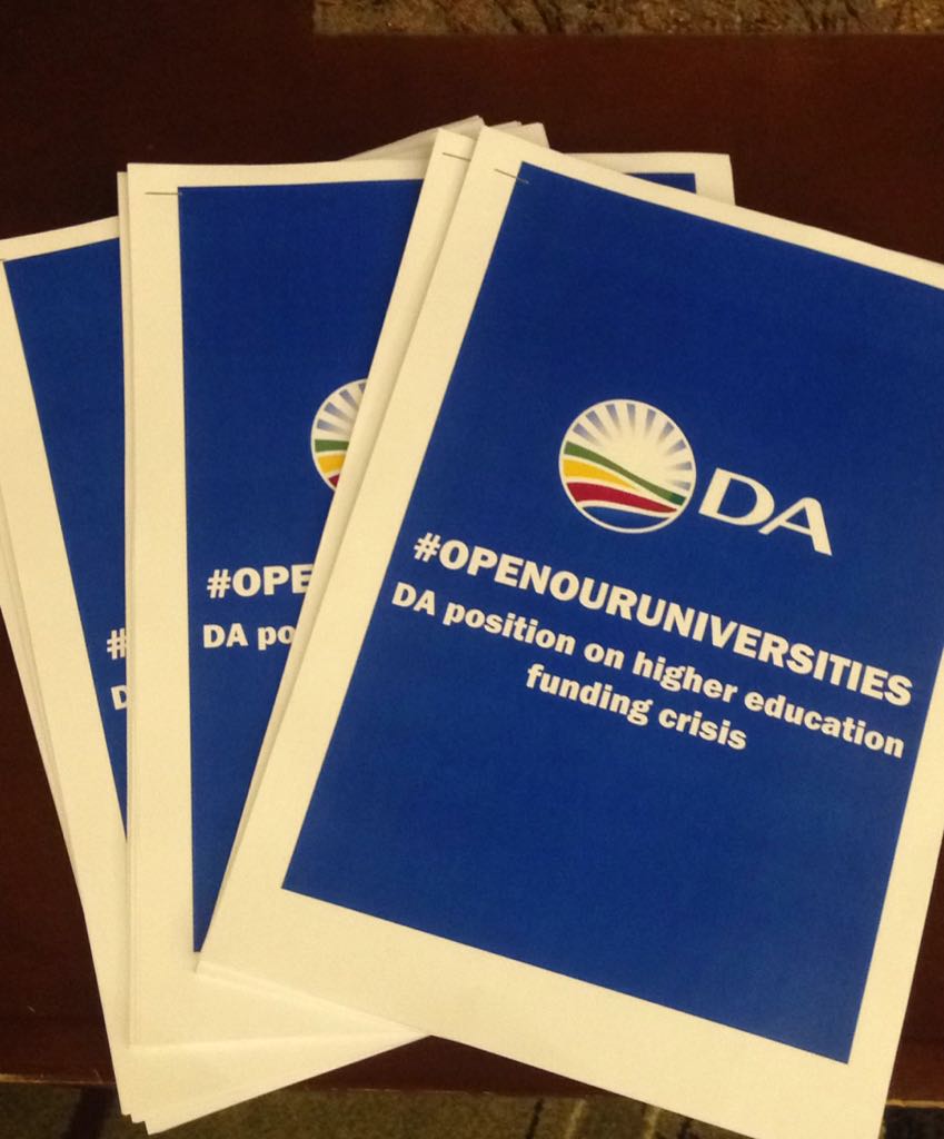 Our_DA's tweet photo. .@Our_DA position on higher education crisis - @belbozz 

https://t.co/9Wx7OBcBCw #OpenOurUniversities https://t.co/cs0KPi3rFA