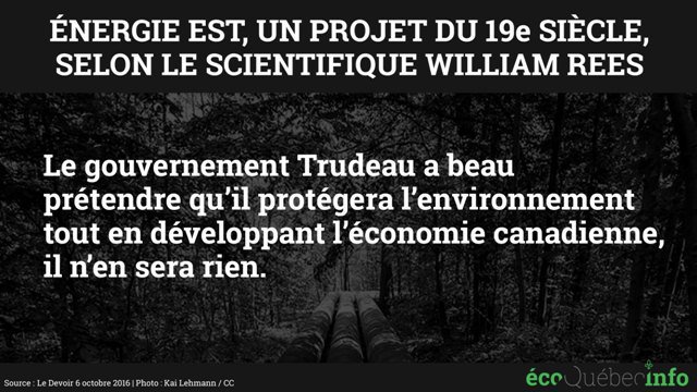 patbonin's tweet photo. #ÉnergieEst: digne du 19e siècle, selon l'inventeur de "l'empreinte écologique". Le modèle néolibéral, une nuisance?https://t.co/JUyr9MHBup https://t.co/ybeLRJhxzT
