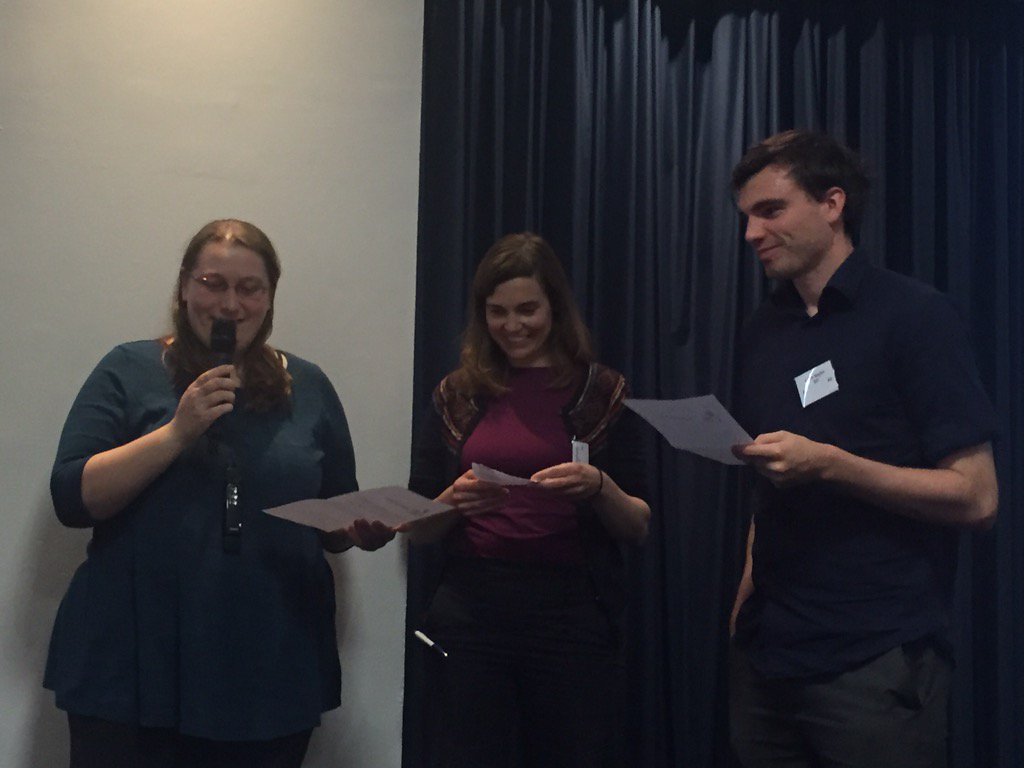 ScottHeald72's tweet photo. The top three poetry writers at #scotstat16 including Cat from @NHSNSS - statisticians can do @PoetryDayUK https://t.co/h9xy6Uf1AE