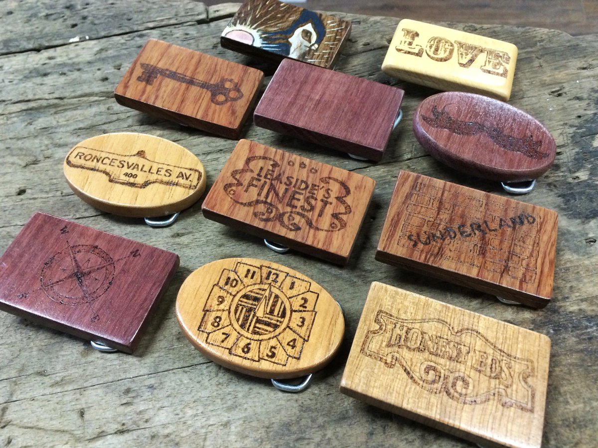 The_ManOfCraft's tweet photo. Gadzooks! Prices have been reduced on all MOC belt buckles. Now $30!!! Come check them out at the @ArtsMarket at 846 College Street. https://t.co/ekCDTT7WeJ