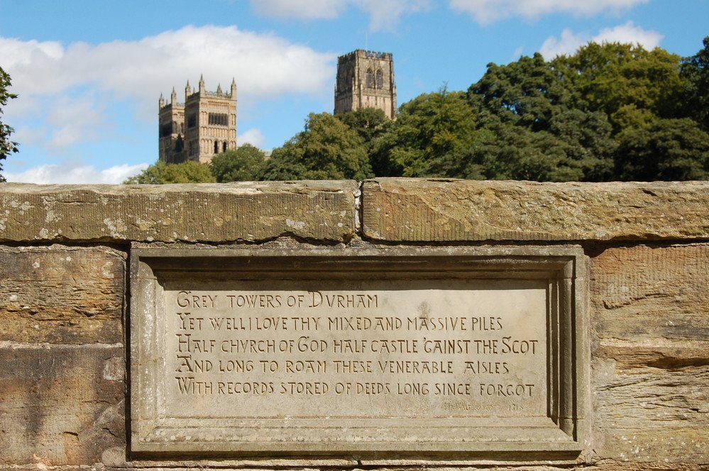 durhamalumni's tweet photo. Our favourite Durham poem extract on #NationalPoetryDay #poetry #SirWalterScott #PrebendsBridge https://t.co/CI87xoTRCc