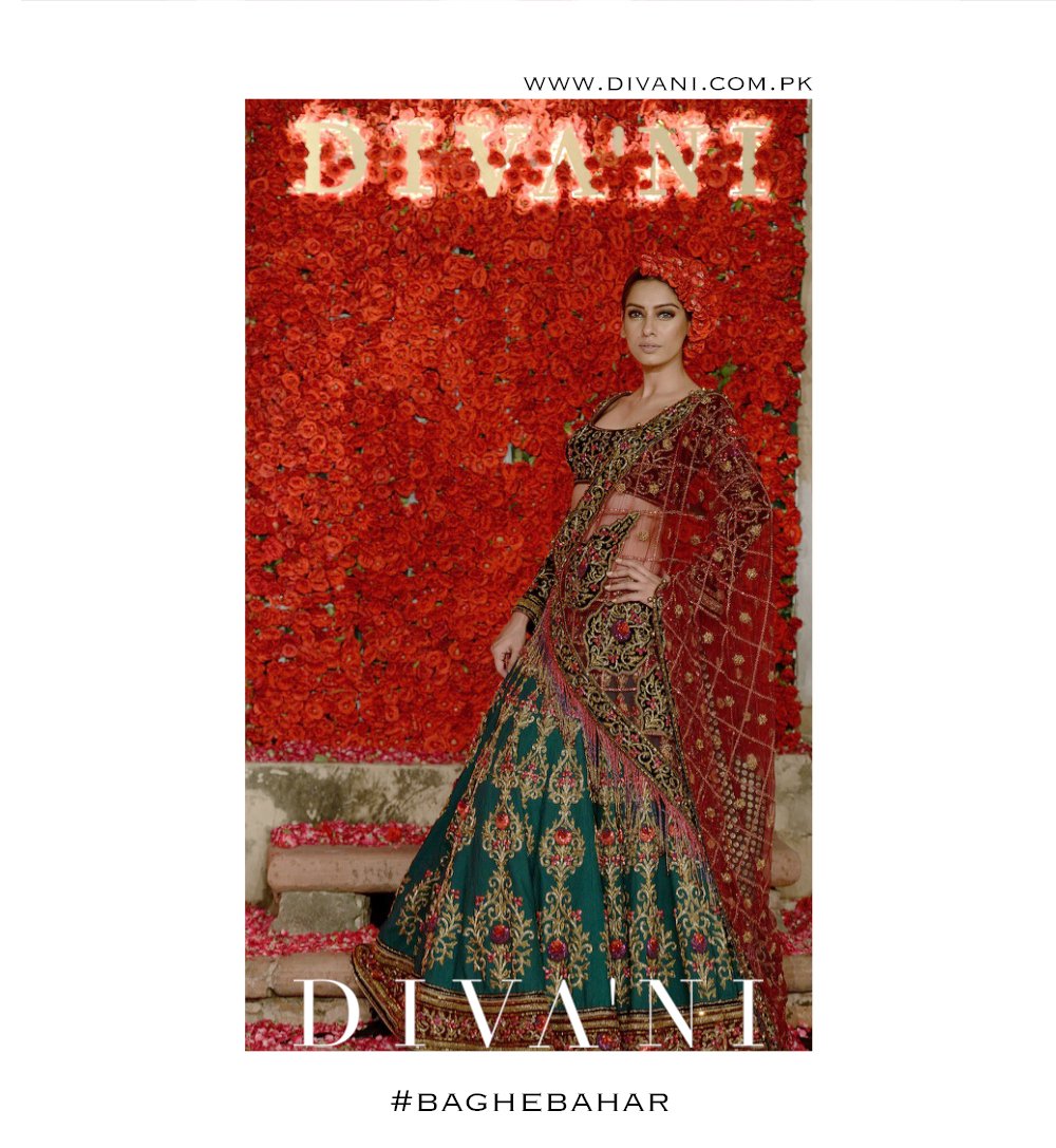 DivaniPakistan's tweet photo. Noor Bhatti all graceful in this handcrafted bespoke couture lehenga #divanipakistan #baghebahar https://t.co/FwnhcXXMho