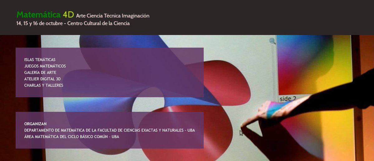 ExtensionCBC's tweet photo. Te invitamos a participar del FESTIVAL #Matematica4D Conocé más en https://t.co/2E9Mtf38vl https://t.co/eARAM1XNQr