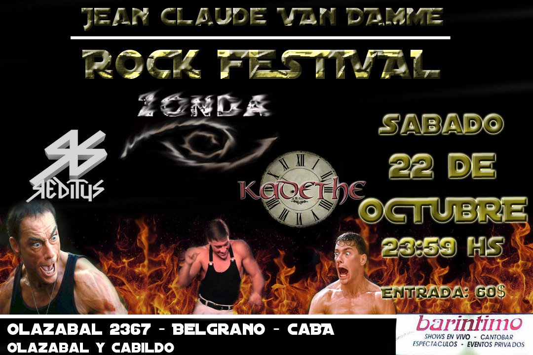 ZNDOficial's tweet photo. Seguinos o no pero muy pronto tenes una oportunidad de llenar de #rock tu vida #JuevesDeGanarSeguidores #Barintimo #JeanClaudeVanDamme https://t.co/u3g6C2YLrH