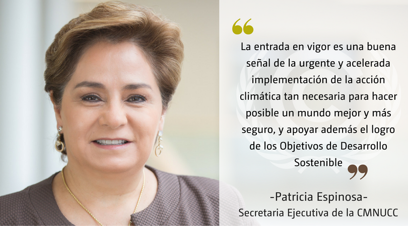 PEspinosaC's tweet photo. #AcuerdoDeParís entrará en vigor el 4 nov, un tiempo récord y una señal fuerte de la urgencia de la #AcciónClimática https://t.co/if6szDoiqe https://t.co/iGsd1PXa08