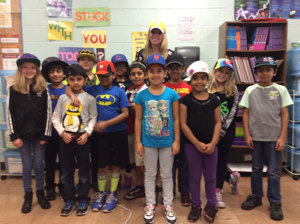 MissTurant's tweet image. We are putting a cap on bullying! #mawbeystreetschool #respectweek #room11