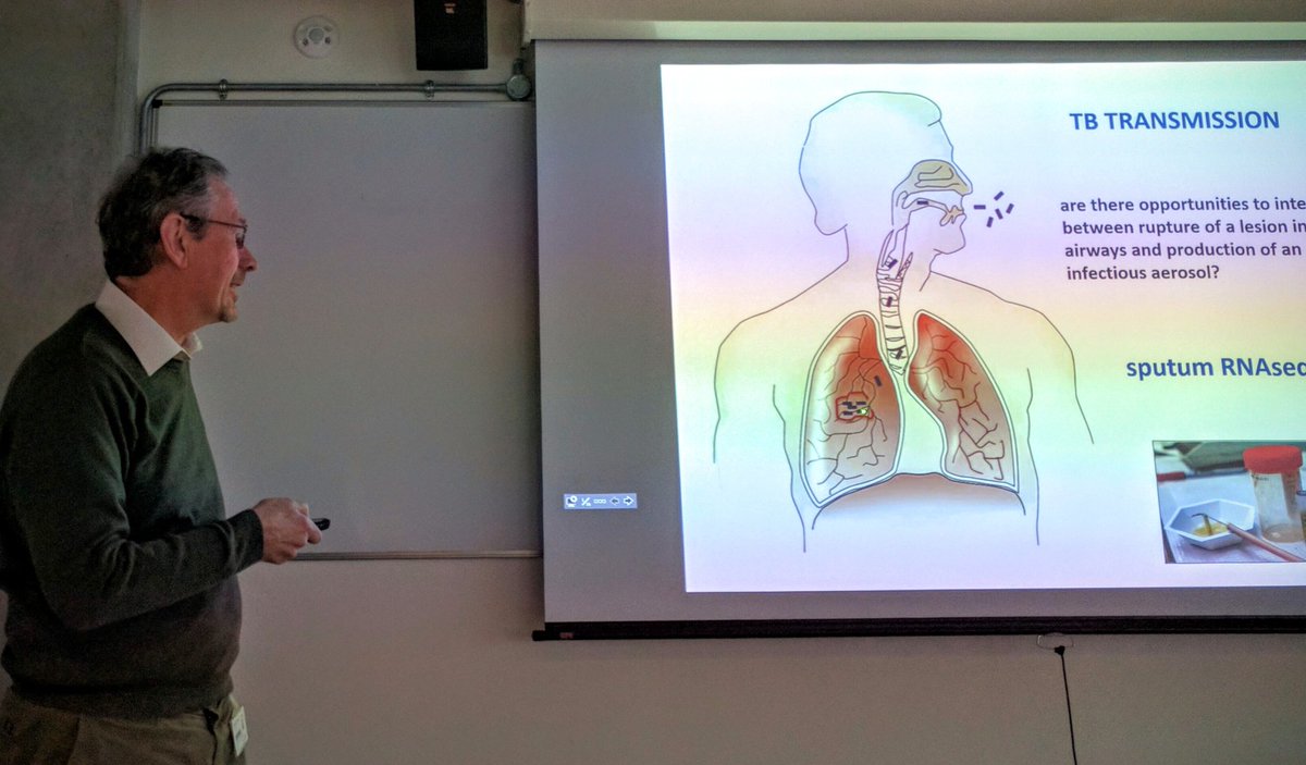 avi_cmbi's tweet photo. Douglas Young telling us about  putum RNAseq to fight TB. #CMBI_IISC https://t.co/afBauGdpU1