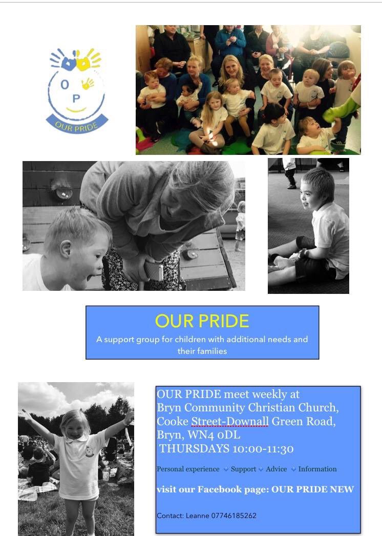 Our Pride a Local support group for children with Additional Needs.
#downssyndrome #wigan #ourpride #localsupportgroup #additionalneeds ❤️❤️