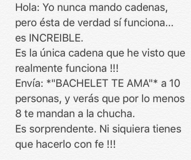 NO a Bachelet tweet media