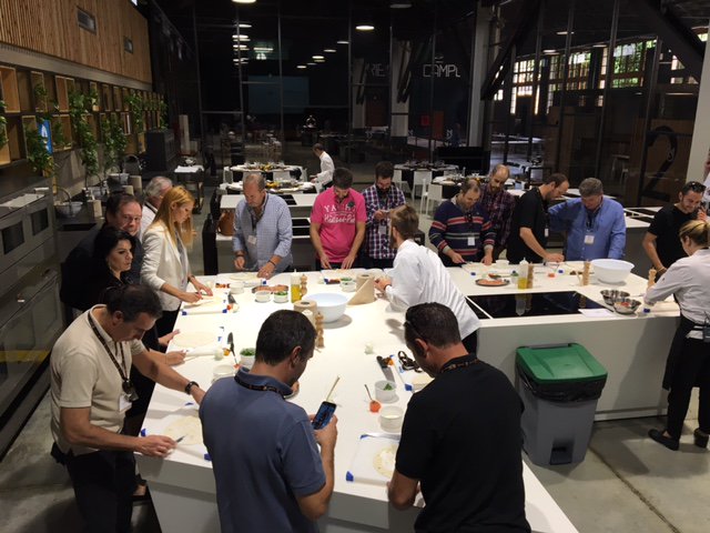 NeolithOfficial's tweet image. Second Week of #NeolithOpenDoors! Distributors and clients cooking their tapas on the #Neolith surfaces in #GASMA!