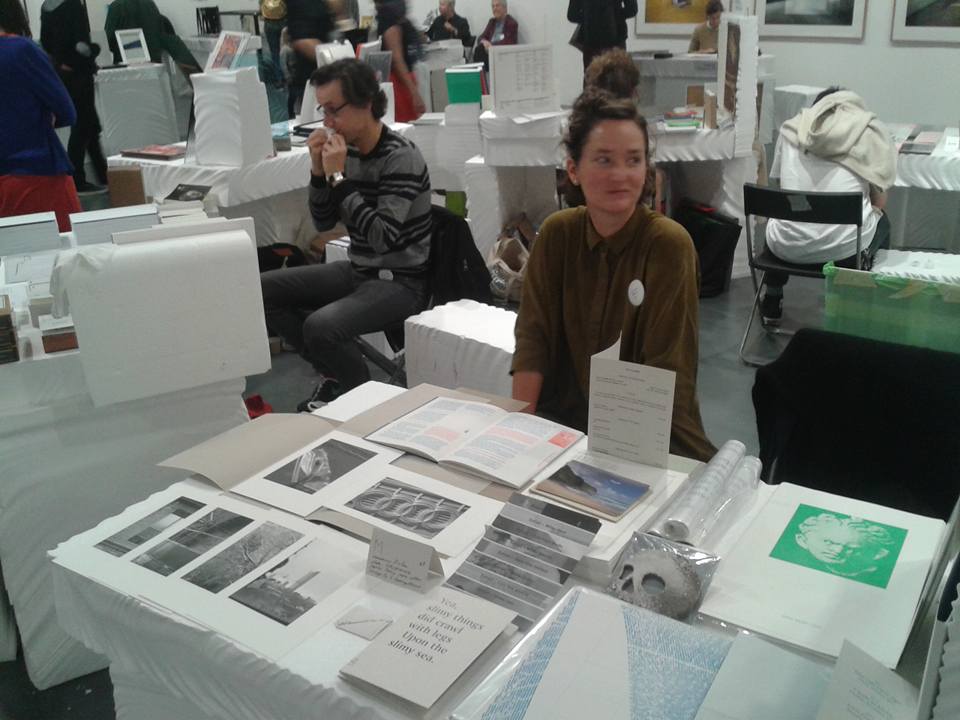 HouleEditions's tweet photo. Béatrice Lortet, Laurianne Bixhain, Dieudonné Cartier le weekend dernier sur le stand @HouleEditions #multipleartdays #lamaisonrouge https://t.co/4VEauLsWqP