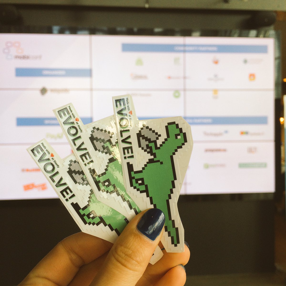 vixentael's tweet image. Also I have these cute evolvezavrs to share! #mobiconf