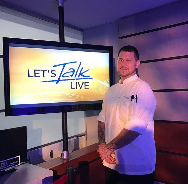 Tavern64's tweet photo. Tune in this morning on #LetsTalkLive to see Chef Sam talk about #Oktoberfest Reston 2016 https://t.co/ckKH6eZZSQ