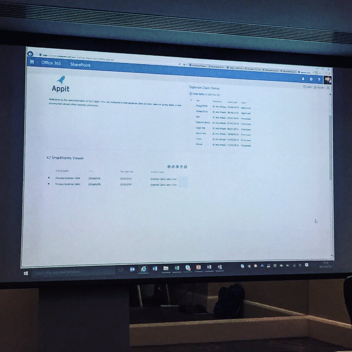 Irina_MakStar's tweet photo. Concluding today's @CoreGB #SharePoint seminar with @K2onK2 #SmartForms demo. #appit #blackpearl Great event! https://t.co/nx7lsWUNHz