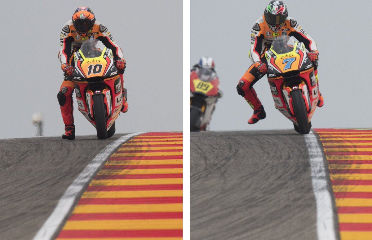 ForwardRacingGP's tweet photo. That #FootOff moment for both @Luca_Marini_97 and @lorybalda7 during the #AragonGP https://t.co/mwGNZAmHtk
