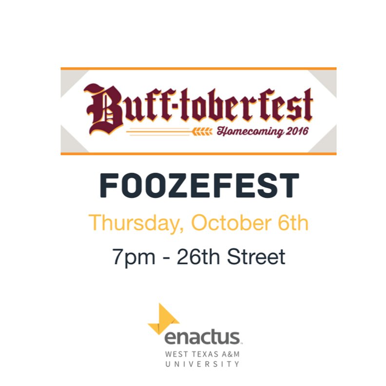 Keep the title home! We are the reigning Foozfest champions and we got to defend the title this Thursday! #Bufftobersfest

#wtamu#homecoming
