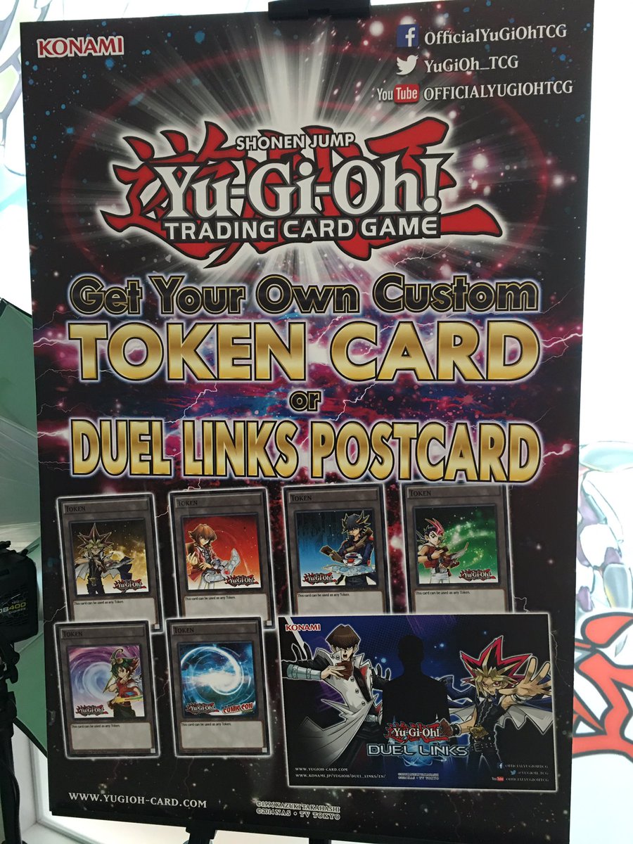 Come by our booth 1321 and get your very own Token Card or Duel Links Postcard! #Yugioh #NYCC2016 Come by our booth 1321 and get your very own Token Card or Duel Links Postcard! #Yugioh #NYCC2016