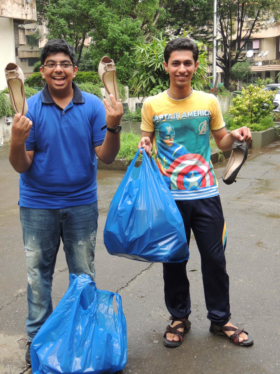 jyotishelar's tweet photo. Young #Parsis collected 12,199 pairs of shoes frm various Pars​i​ colonies &amp; are distributing them to the needy in Mumbai #XYZ https://t.co/Ksm5soFSXe
