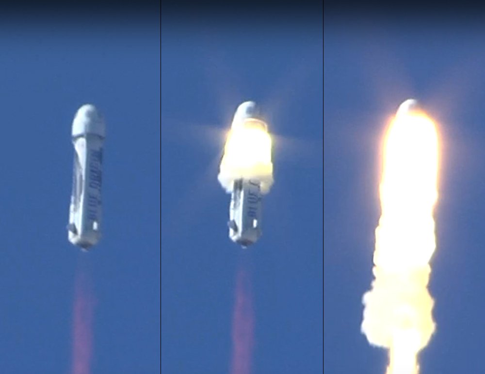 Fabric_of_Space's tweet photo. Watch the Amazing Blue Origin Launch Abort in Slow-Mo https://t.co/QYRUA2fkha by @astroengine #launchabort #blueorigin #SpaceTourism https://t.co/EXXJy19fJJ