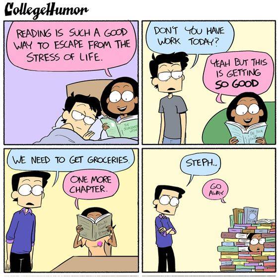 Go away, real life. We're reading. (via <a href="/CollegeHumor/">CollegeHumor</a>)