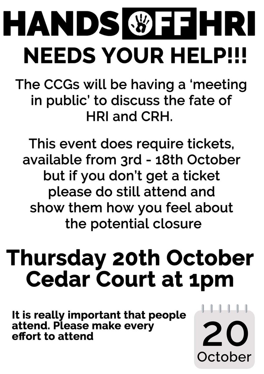 LetsSaveHRI's tweet photo. #HandsOffHRI #HuddersfieldHour #HalifaxHour #KirkleesHour #BarnsleyHour #WakefieldHour #LeedsHour #HandsOffHRIHour https://t.co/4m0MSCfpiD