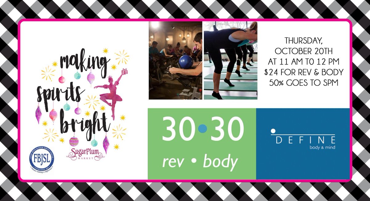 SugarPlumMarket's tweet photo. Class on Thurs, 10/20 at 11 a.m. 50% of the proceeds going to @sugarplummarket. $24 and will be 30:30 rev/body. Sign up &amp; invite a friend! https://t.co/RO9WWo0fmo