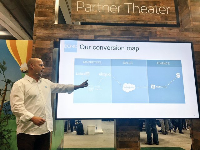 slickMeow's tweet photo. @certifiedhay tells #DF16 attendees how process should proceed technology and how Domo amplifies results of... https://t.co/kOMdXLgLMd https://t.co/723OyYbv6m