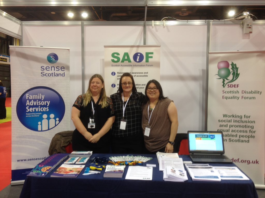 picsensescot's tweet photo. #ILS16 great day sharing info about the inclusive comm Hub @SAIFScotland @SenseScotland @SDEForum https://t.co/FFQw2pGf5k